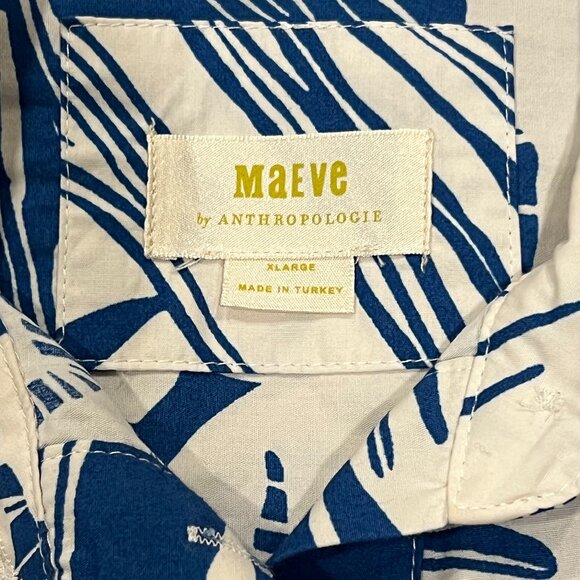 Anthropologie Maeve Bettina Tiered Midi Dress, Blue White, XL - Picture 4 of 10